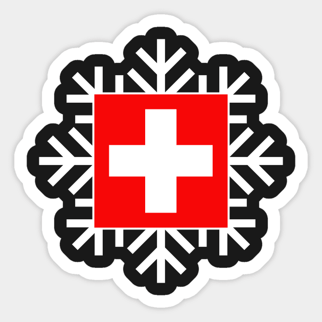 Swiss Flag Snowflake Sticker by AntiqueImages